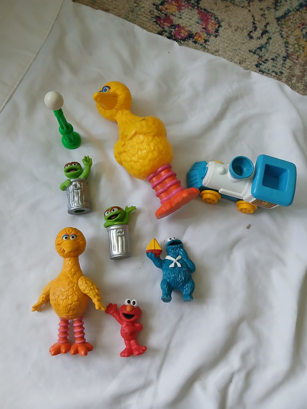 VTG Sesame Street Figures Oscar Big Bird Characters Set  Made Hong Kong China